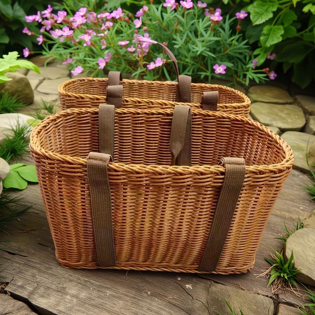TEMU Set mit 2 tragbaren Körben für verschiedene Zwecke wie Einkaufen, Aufbewahrung und Dekoration, geeignet für Outdoor-Aktivitäten und saisonale Veranstaltungen
