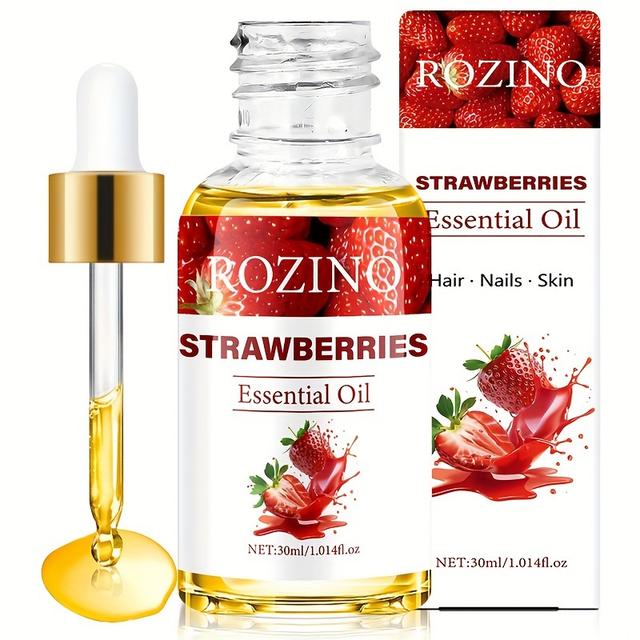 TEMU Of Strawberry Essential Oil, Suitable For Massage, Skincare, Hair Care, Gua Sha, Showering, Facial, Body, Nail, Hair, And Eyelash Care