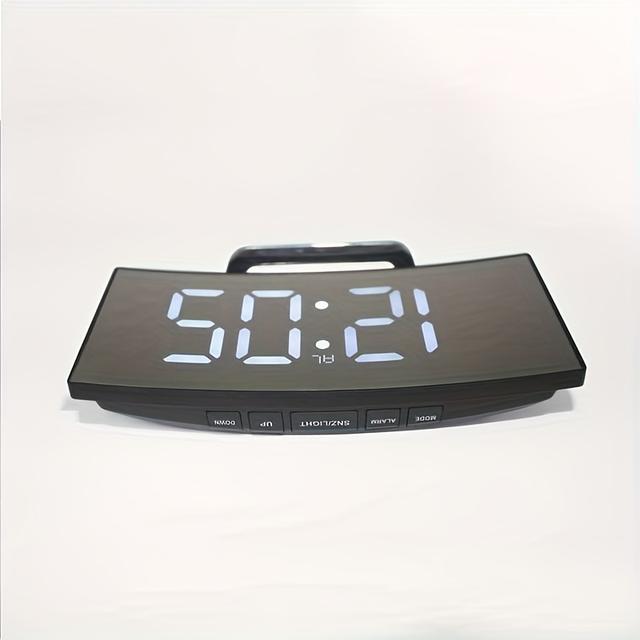 TEMU 1pc 1pcs Silent Digital Alarm Clock Suitable For Bedside, Travel & Nursery - Portable Bed Clock With Usb/aaa Power Dual, , Display, Compact