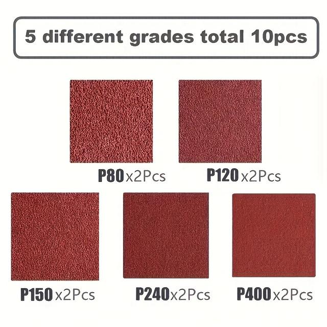 TEMU 10pcs/pack 457*75 Wood Metal Polishing Sand Belt, Different Grains P80p120p150p240p400, Each Grain 2pcs, Total 10pcs In 1 Pack - Polishing Sand Belt