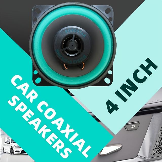 TEMU 1pc 4-inch 100w 2-way Coaxial Car Speaker, High-resolution Audio, Fit, Flush Mount, Suitable For Car Door Speaker Upgrade/replacement