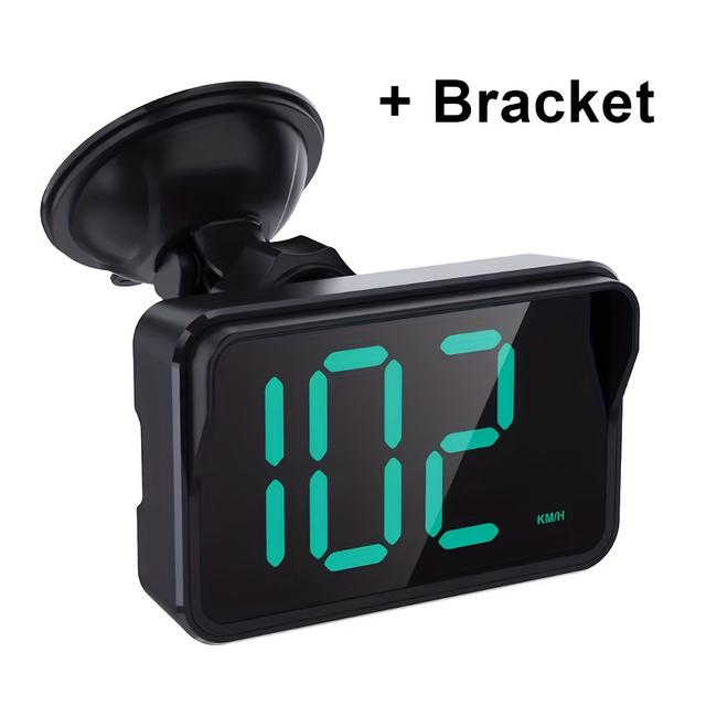 TEMU 1pc Universal Digital Car Hud Gps Digital Speedometer Led Display Windshield Speed Projector Car Electronics Accessories Black, Without Battery