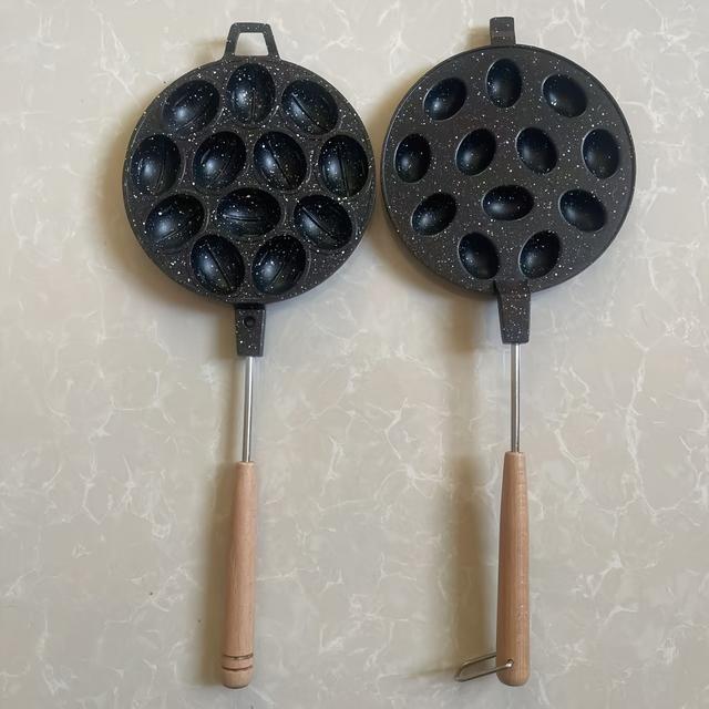 TEMU 12-hole Walnut Cake Mold Baking Pan, Oval Waffle Pan, Egg Cake Baking Mold, Home Kitchen Baking Tool