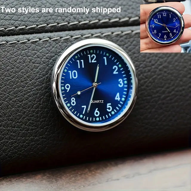 TEMU ساعة سيارة مضيئة صغيرة، سيارات، ساعة لاصقة داخلية، ميكانيكا، ساعات كوارتز، زينة للسيارات