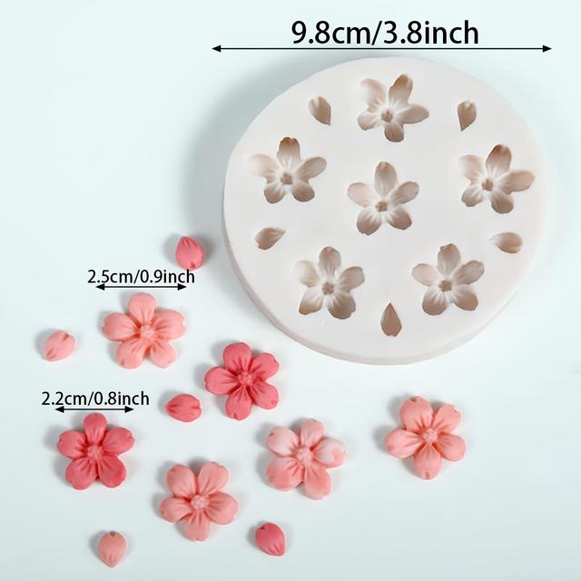 TEMU Molde de Silicona MDUG de Cerezo y Sakura - No , Ideal para Decoración de Pasteles, Chocolate, Fabricación de Jabón con y Piezas de Flor, para Manualidades Temáticas