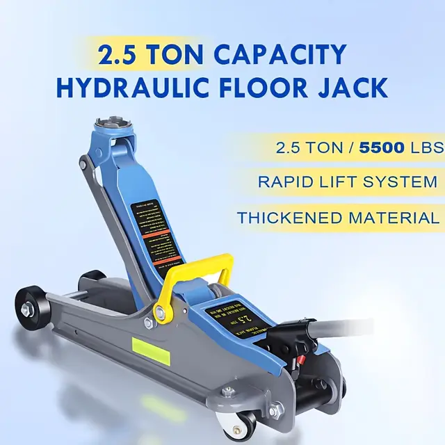 TEMU 2.5ton Low Profile Floor Jack | Heavy Duty Iron Hydraulic Racing Floor Jack, Hydraulic Car Jack, Single Piston Pump, 85mm To 385mm Height Lifting Range
