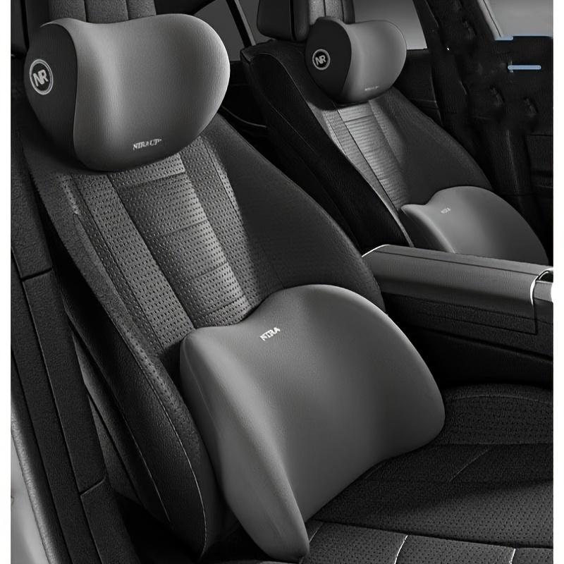 TEMU 2pcs New Car Headrest Foam Car Neck Lumbar Pillow Car Seat Backrest Cushion Driver Lumbar Cushion Car With Comfort Pillow