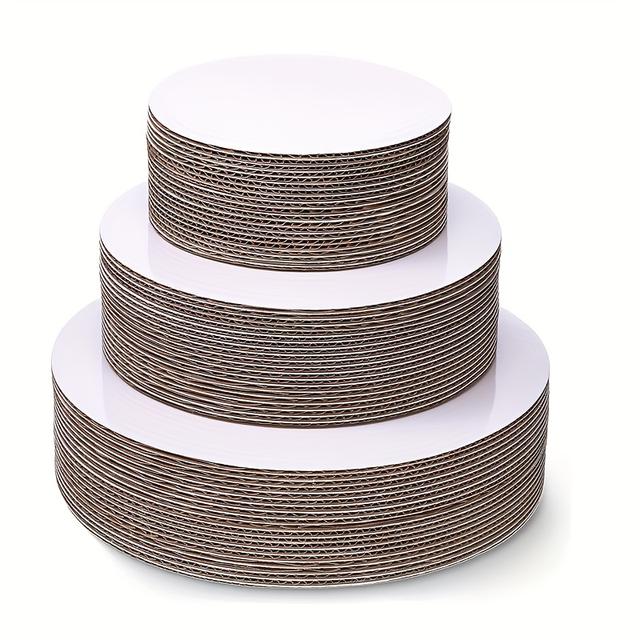 TEMU 25 Pack White Round Corrugated Cake Boards, 8 Inch 10 Inch 12 Inch, Sturdy Disposable Cake Base For Birthday Wedding Party Baking
