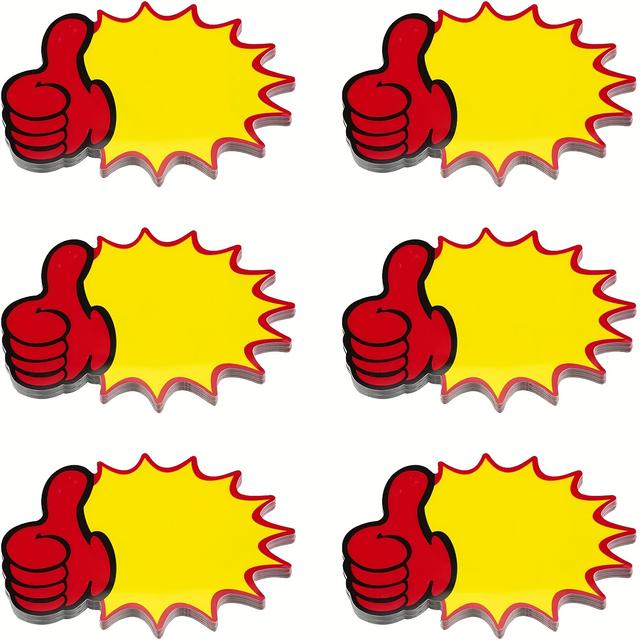 TEMU 100 Star Flower Paper Price Tags With A Thumb Design, Blank Labels For Promotions, Ideal For Retail, Supermarkets, And Party Gifts - High Quality With A Smooth Writing Surface And Clear