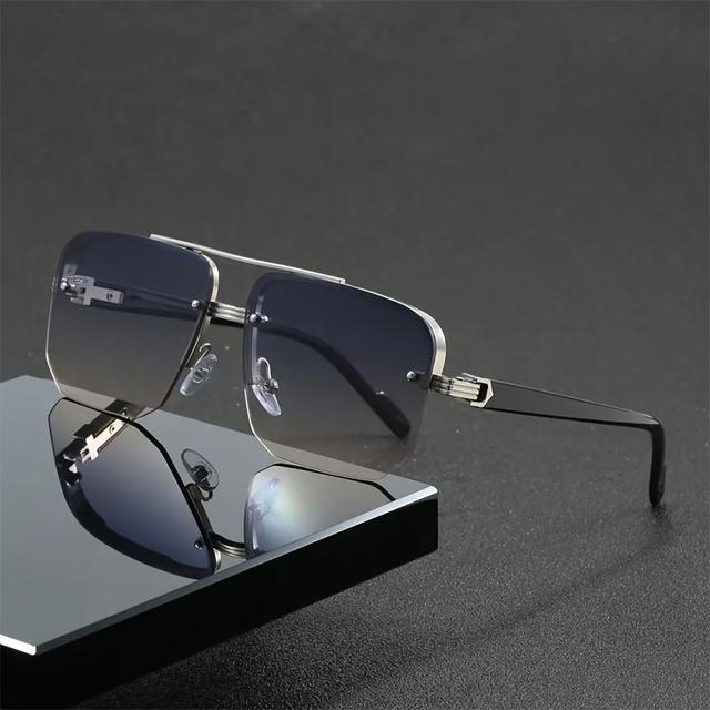 TEMU Half Frame Classic Sunglasses For Men And Women, For Summer Parties, Street Photography, And Holiday Gifts