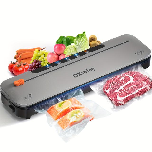 TEMU Vacuum Sealer, 65kpa Vacuum Sealer, 5 In 1 Fully Automatic Food Sealer, With Starter Kit (15 Bags), For Dry/wet Food Food Vacuum Sealer, With Cutting Tools, Easy To Clean, Compact