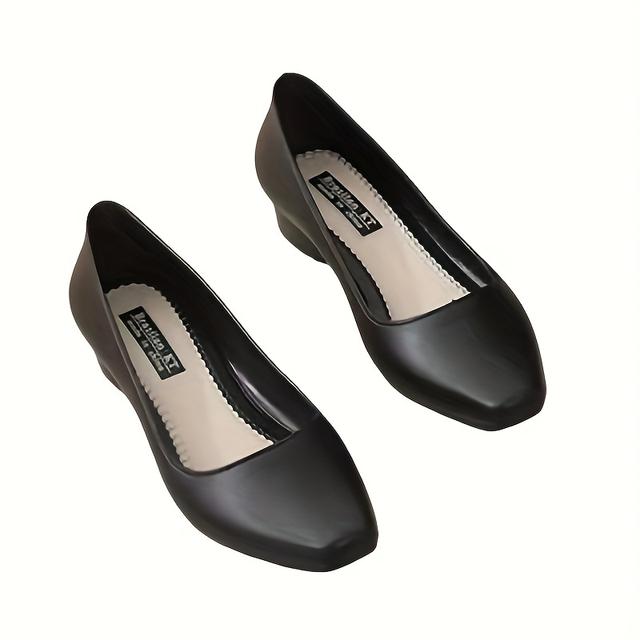TEMU Women's Black Shoes Korean Fashion Low Heel Student Black Shoes Office Black Shoes Stylish School 075523, Women Shoes