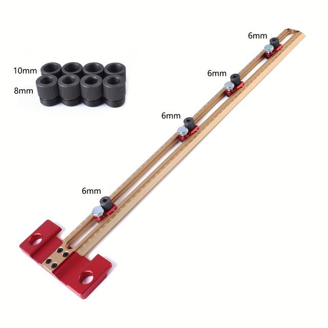 TEMU . 4-in-1 Bohrpositionierungslineal, Kombinationswinkelinstrument, T-förmiges Lineal für Schrankbeschläge, Schablonen und Schubladeninstallation im Holzbearbeitungsbetrieb