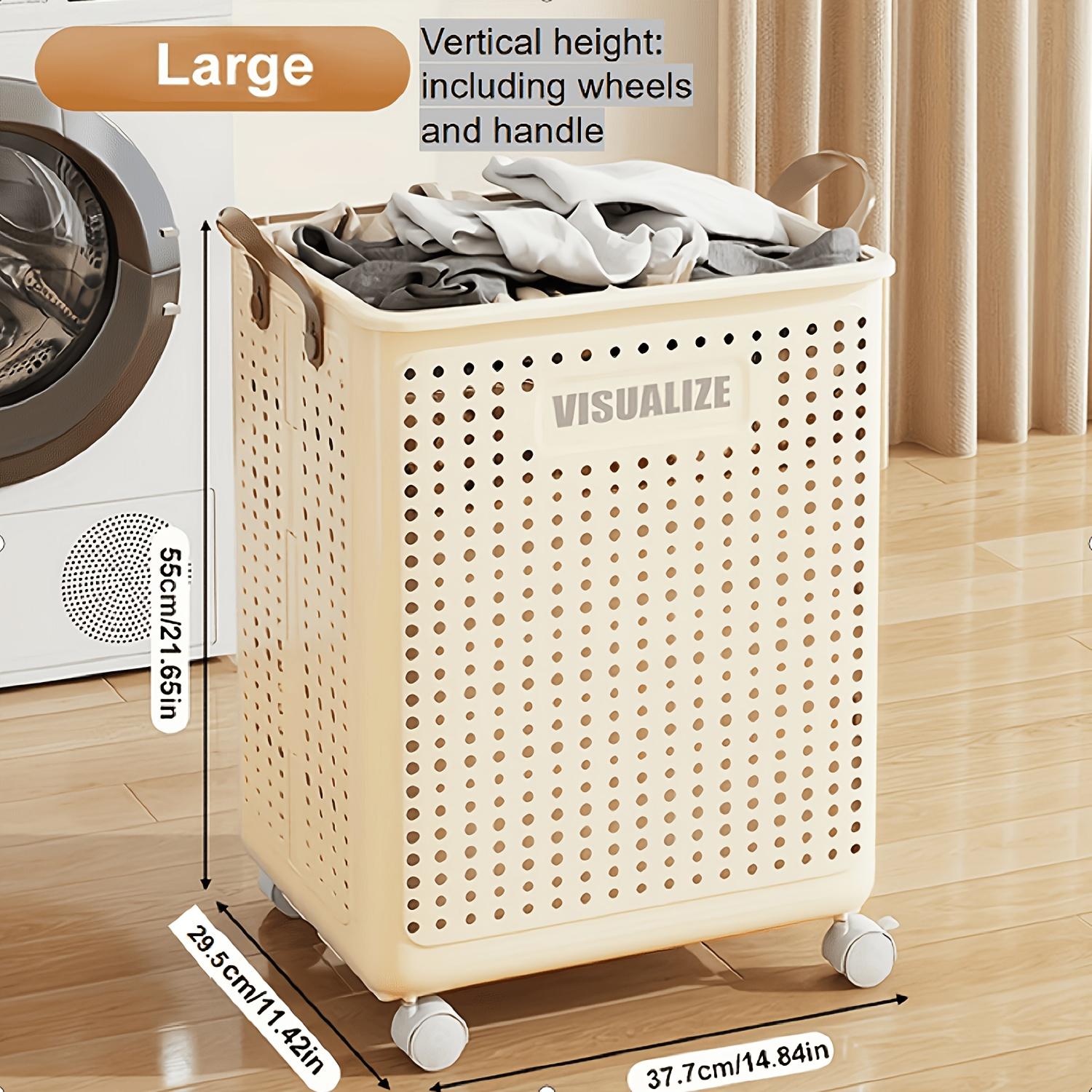 TEMU Large Capacity Breathable Laundry Basket - Hygienic, Separate & Sort Dirty Clothes For Home Bathroom Organization