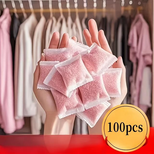 TEMU 100pcs Rose Fragrance, Long-lasting Scent, Suitable For All , Moisture-absorbing Bag, Air, Suitable For Home Use.