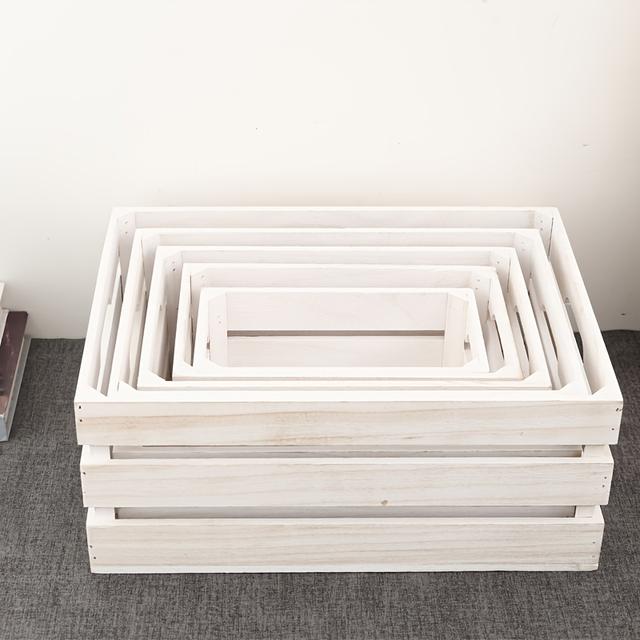 TEMU Massivholz Aufbewahrungsbox Supermarkt Holzrahmenbox Vintage Display und Aufbewahrung Holzbox Home Küche Aufbewahrungsbox, Regalkörbe