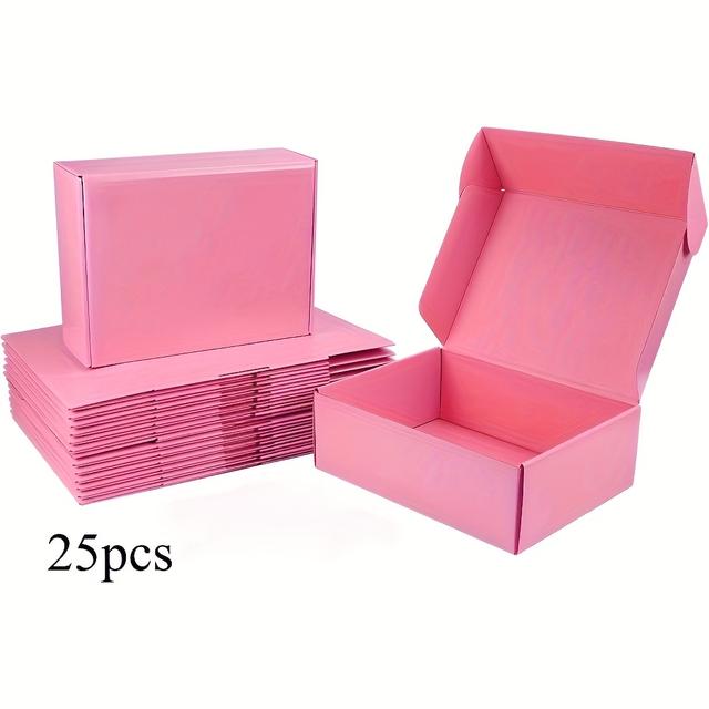 TEMU Gift For Her/him Set Of 25 Pink Gift Boxes With Lids, Perfect For Wrapping Presents For Birthdays, Events, Weddings, Christmas, Mother's Day, And Valentine's Day
