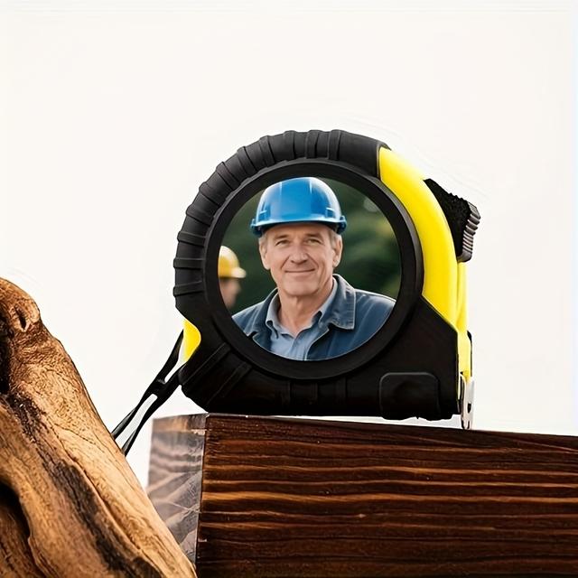 TEMU Customizable Photo & Text Tape Measure - Personalized Father's Day Gift For Dad, Husband, Grandpa, Carpenter - Durable Measuring Tool With Ergonomic Grip, Design, , Highquality Materials