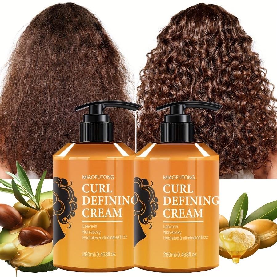 TEMU 280ml 2-pack Styling Cream: Long-lasting Curls - Sulfate And Parabens-free Argan Oil Cream, Long, Makes Hair , Defines Styles, Nourishes, Suitable For Waves And Curls