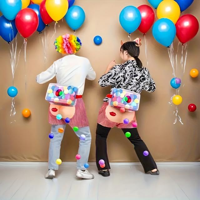 TEMU Shake With And 2 Belts For , 2 Sets Of 60 Balls, Outdoor And Indoor Fun - Wedding Anniversary, Birthday, Summer Holiday Theme Party, Interactive Party Game