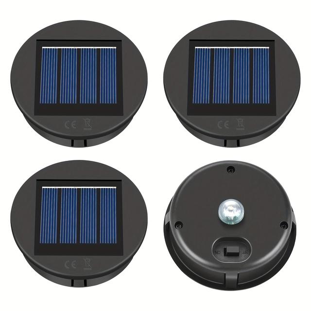 TEMU 2/4 Stück Solarlaterne LED Ersatzabdeckung, Wasserdichte IP65 Solarlampe Top, Halloween Warmweiß LED, Hängende Außenlaterne