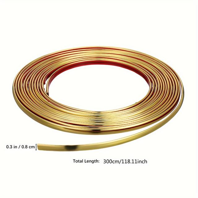 TEMU A Flexible Peel-and-stick Decorative Strip With A Length Of 300cm/118.1 Inches, Suitable For Walls, Ceilings, Floors, Cabinets, And Tiles - , A Touch Of Style To Any Room.