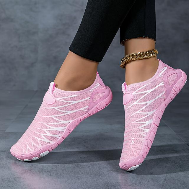 TEMU Lnhtmc Women's Breathable Water Shoes, Lightweight Quick-dry Athletic Sports Sneakers For Travel, Swimming, Fitness, Yoga, Running, Quanzhou Fabric Upper & Rubber Sole, Solid Color