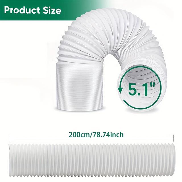 TEMU 1pc Portable Air Conditioner Window Vent Kit, Adjustable Exhaust Hose With A Horizontal Sliding Panel, Suitable For Universal Ducts In Horizontal And Vertical Windows, And Remove.