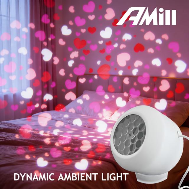 TEMU Usb-powered Valentine's Day Projector Light, Led Heart-shaped Projection Lamp, Adjustable Angle Decorative Light, Suitable For Valentine's Day Celebrations And Parties