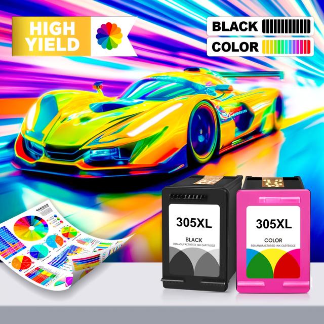 TEMU Cartuchos de Tinta de Impresora Reacondicionados HP 305 305XL para HP 2700 2700e 2752 2752e 2742 2755 4100 4100e 4152 4155e 6000 6055 6400 6458 6458e 6455e