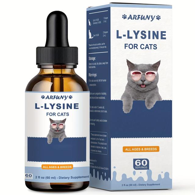 TEMU L-ysine Supplement For Cats, Same Lysine For Cats, For Cats Supplement, Liquid For , For Cat Nutritional Supplement, For Cat Supplement 60ml, 2floz