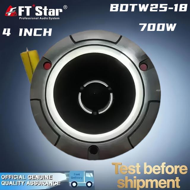 TEMU Ft Star Bdtw25-18 700 Watts High Power Titanium Bullet Tweeter With Capacitor, Without Battery