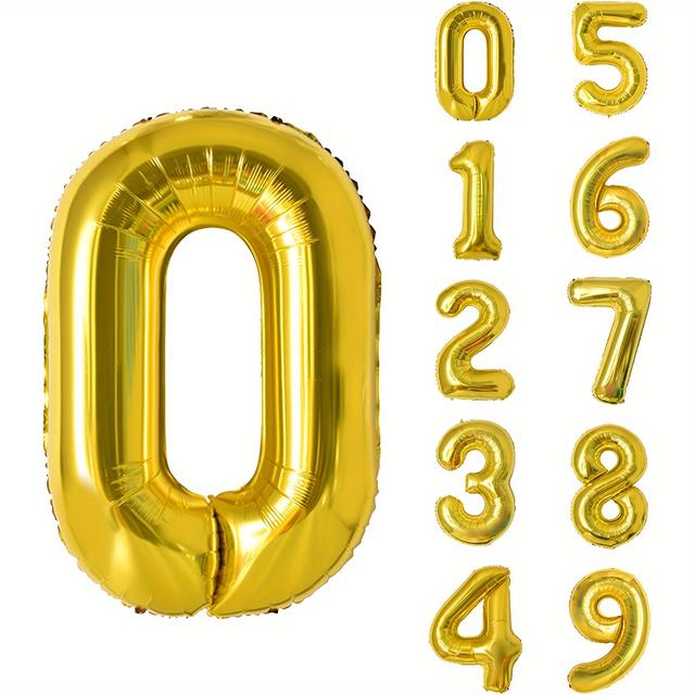 TEMU 40 Zoll Goldene Große Größe Nummer Folien Helium Ballons Geburtstagsfeier Dekoration, Digitale Dekorationszubehör, Hochzeitstag Zoll Dekoration, Halloween Dekorationen, Weihnachtsdekorationen