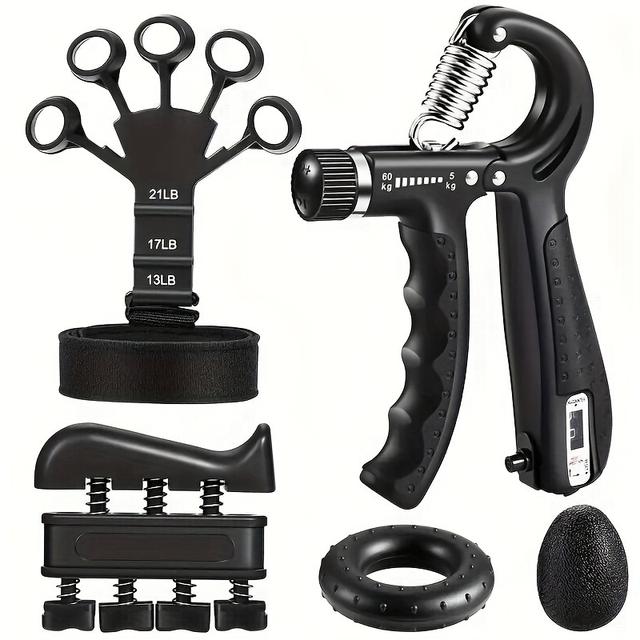 TEMU Five-piece Grip Strength Training Set With Finger Trainers And Hand Strength Rings For Fitness.