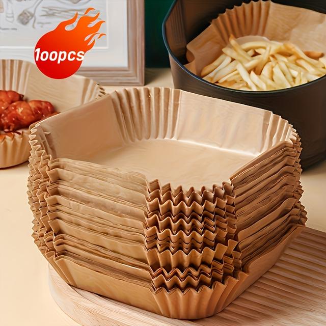 TEMU 50/100pcs Air Fryer Parchment Paper Liners, Suitable For Most Models Of Fried Food, Oil-proof And Waterproof, Ideal For Baking And Frying, Easter And Mother's Day Gifts