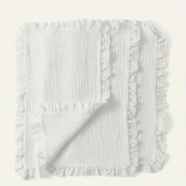 TEMU Set Of 3 Baby Burp Cloths With Lace Design, Newborn Burp Rags, And Absorbent, Essential Items For Newborns