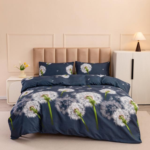 TEMU 3pcs Printed Dandelion Polyester Breathable Duvet Cover Set (without Sheets, Without Filling)