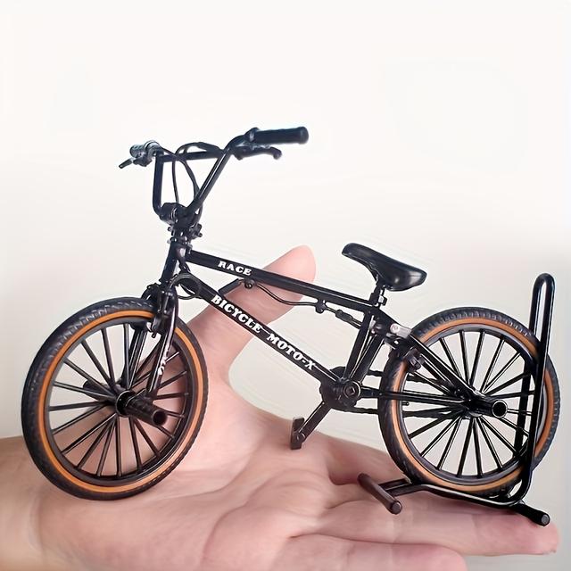 TEMU /8 Scale Mini Bmx Finger Bike - Diecast Aluminum Alloy, Collectible Toy For Hobbyists - In Orange, Blue, Black