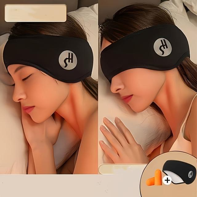 TEMU Adjustable Soft Polyester Eye Mask & Ear Cover - Sleep Mask Suitable For Travel, Home, Flights, - Lightweight, Battery-free, Blocking For S &, Use