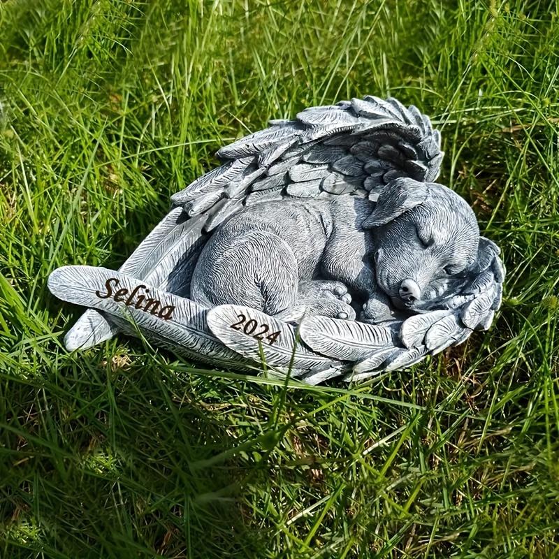 TEMU Personalized Custom Pet Sleeping Stones For Cats And Dogs, Used As Sympathy Gifts For Lost Pets, With Options For Names And Dates