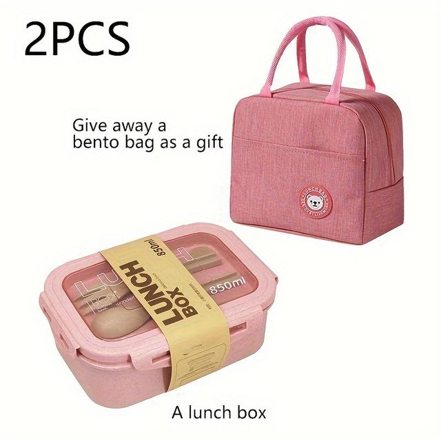 TEMU 2 darabos ebédhordó szett ebédtáskával, mikrohullámú sütőben használható ebédhordók, hordozható bento tároló diákoknak, ebédhordó tároló táska, szivárgásmentes, lezárt ebédhordó és bento táska