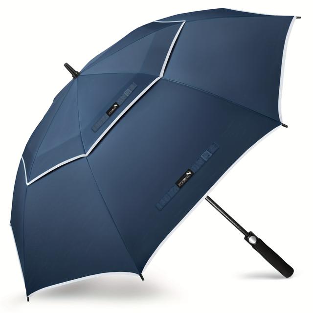 TEMU Guarda-chuva de Golfe Totalmente Automático ZOMEKE, com Refletoras, Disponível em 54/62/68 polegadas, com Ventilação de Dupla Cobertura e Resistente ao Sol e ao Vento