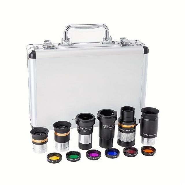 TEMU Astronomical Telescope Eyepiece Kit - 1.25-inch Pl Wide-angle, & Filter Set, Magnification - Without Battery