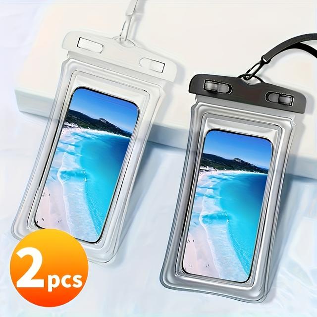 TEMU 1/2 piezas "Cierre de Seguridad" Bolsa Doble Cojín Aire de Calidad con Cordón – Ideal para Natación, Surf y Protección contra la Lluvia. Compatible con Dispositivos de 6.8 Pulgadas/17.27 cm