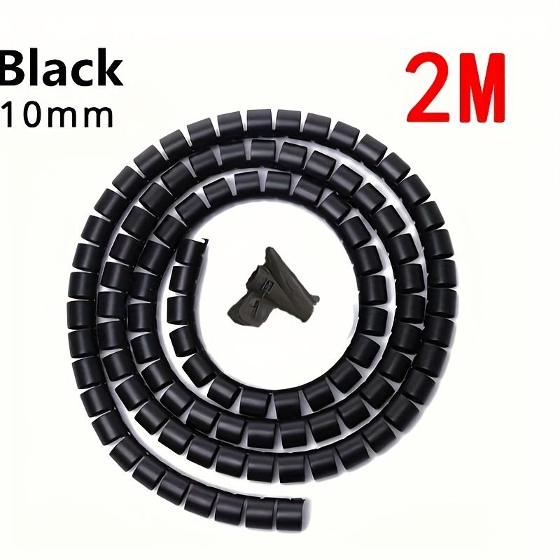 TEMU 2m Flexible Spiral Cable Wire Protector Cable Organizer Computer Cord Protective Tube Clip Organizer Management Tools 16/10mm