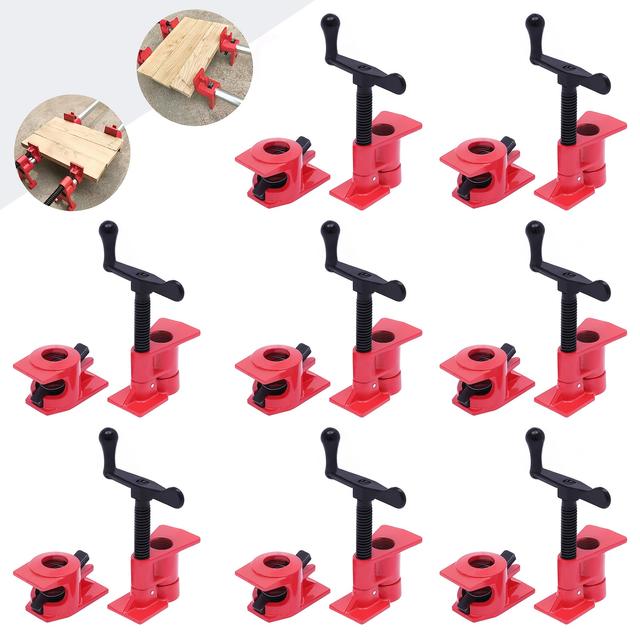 TEMU Wood Adhesive Pipe Clamps Set, Heavy Duty Cast Iron Pipe Clamps For Woodworking (8, 3/4")