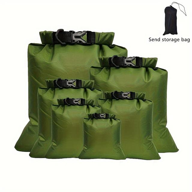 TEMU 6pcs Ultra-lightweight Outdoor Storage Bag Set | Large Capacity, Durable Organizer Bags With 8l 5l 3.5l 3l 2.5l 1.5l Sizes - , Hiking, Camping, Fishing, Cycling, Travel, And Storage Needs