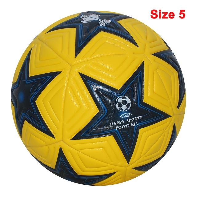 TEMU 1pc Pu Soccer Ball With Star Patterns, Professional Size 5 Soccer Ball, High Quality Seamless Football For Outdoor Sports, Professional League, Football Training, Match, Game (uninflated)