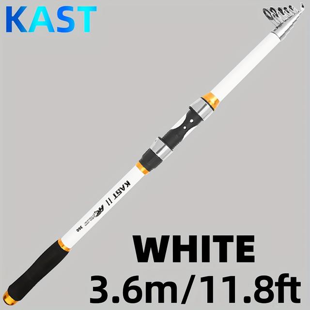 TEMU Vara de Pesca Telescópica Portátil, , Fibra de Carbono , Ação , Comprimento Extensível 2,1m/6,89ft-3,6m/11,81ft, com Confortável, para Caça e Pesca, Artigos de Pesca, Adequada para Água e Salgada