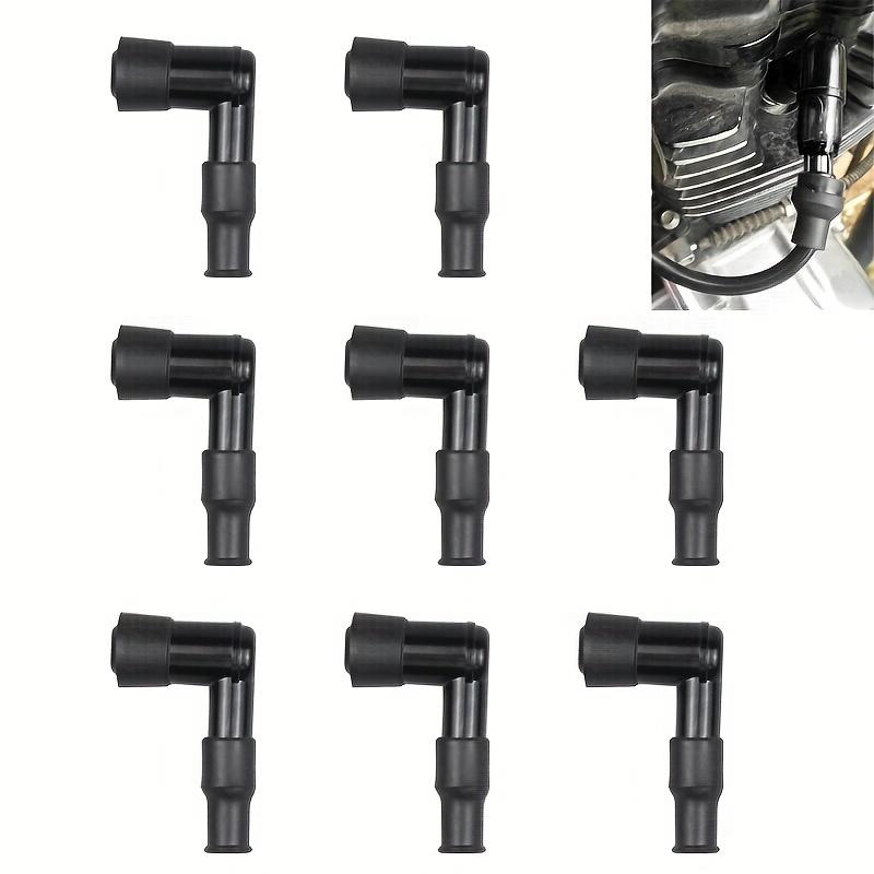 TEMU 8pcs Universal Hard Rubber Motorcycle Ignition Spark Plug Wire Connector Caps, High-pressure Cap For Scooter, Dirt Bike, Cub, - Type Spare Parts